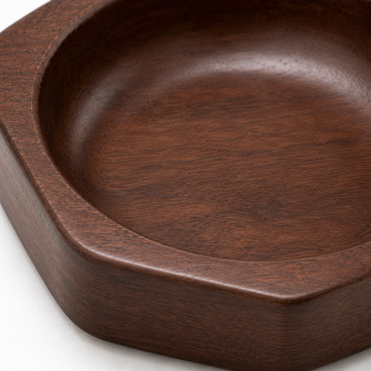 Brown Square Dog Feeding Bowl – Wood-Effect Food and Water Dish