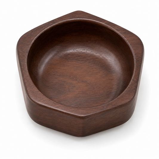 Brown Square Dog Feeding Bowl – Wood-Effect Food and Water Dish