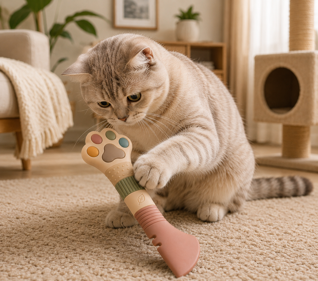 Paw-Shaped Pet Food Spoon, Scraper and Can-Opening Tool – Multicoloured