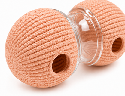 Pink Dumbbell-Shaped Cat Treat Dispenser and Rolling Toy — product view 2