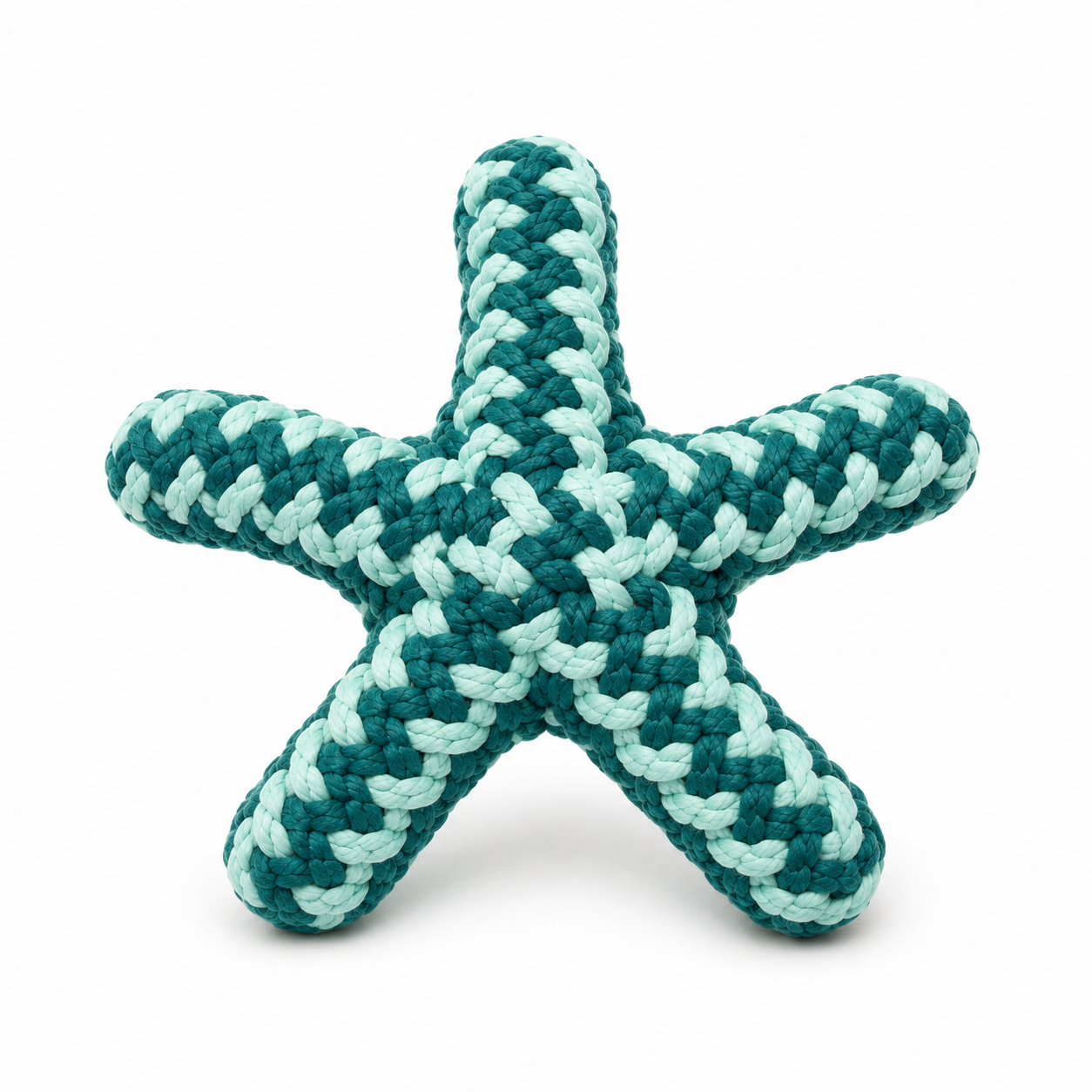 Teal and Mint Star-Shaped Woven Rope Cat Toy