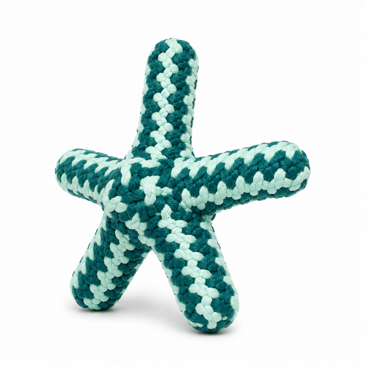 Teal and Mint Star-Shaped Woven Rope Cat Toy